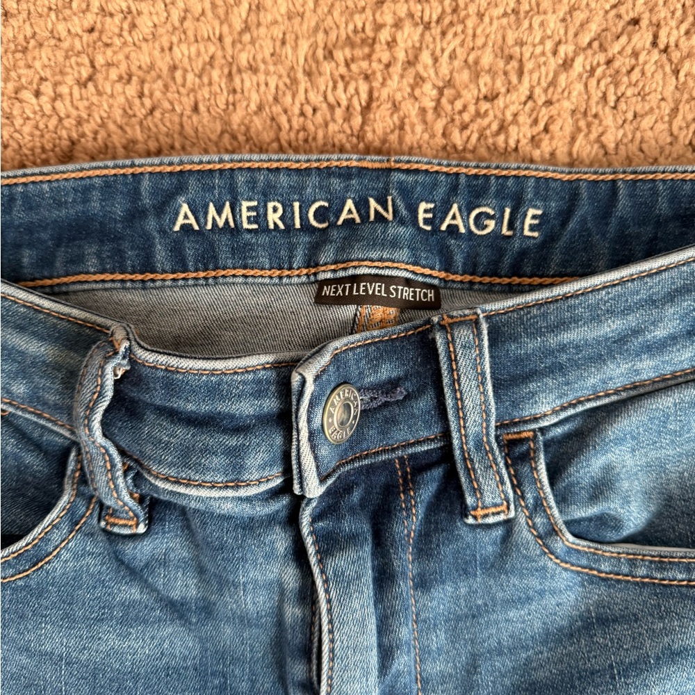 American Eagle Outfitters High Rise Blue Jeans Extra Short